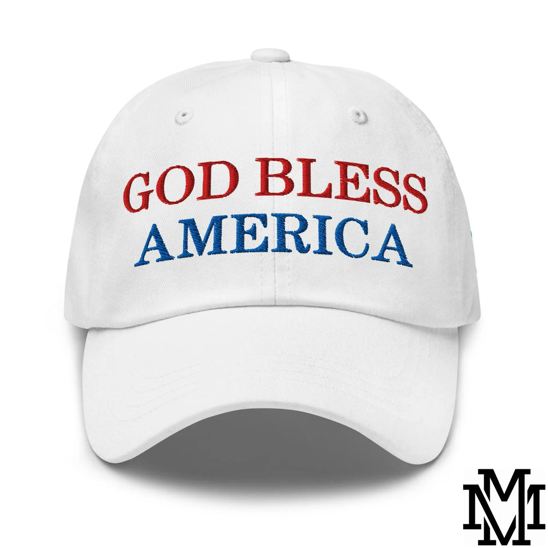 God Bless America 4th of July Embroidered Unstructured Dad Hat
