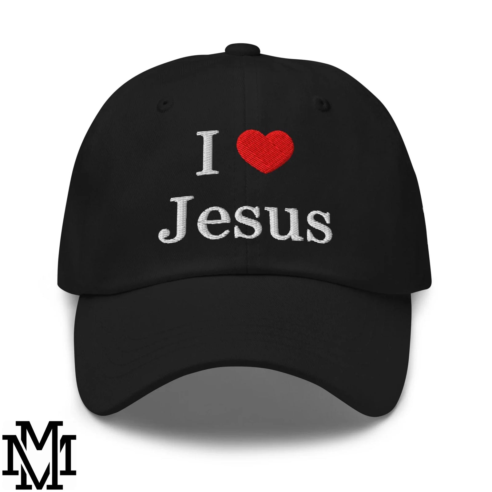 I Love Jesus Heart Embroidered Unstructured Dad Hat