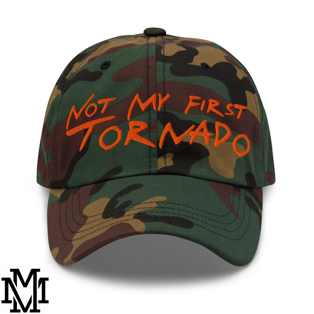 Not My First Tornado Embroidered Unstructured Dad Hat