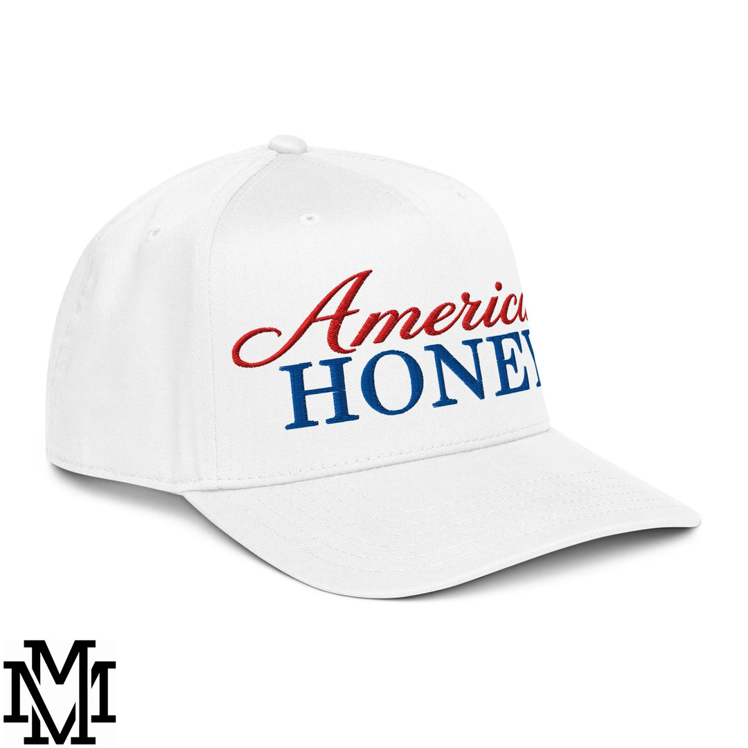 American Honey 4th of July Embroidered Baseball Snapback Hat - White