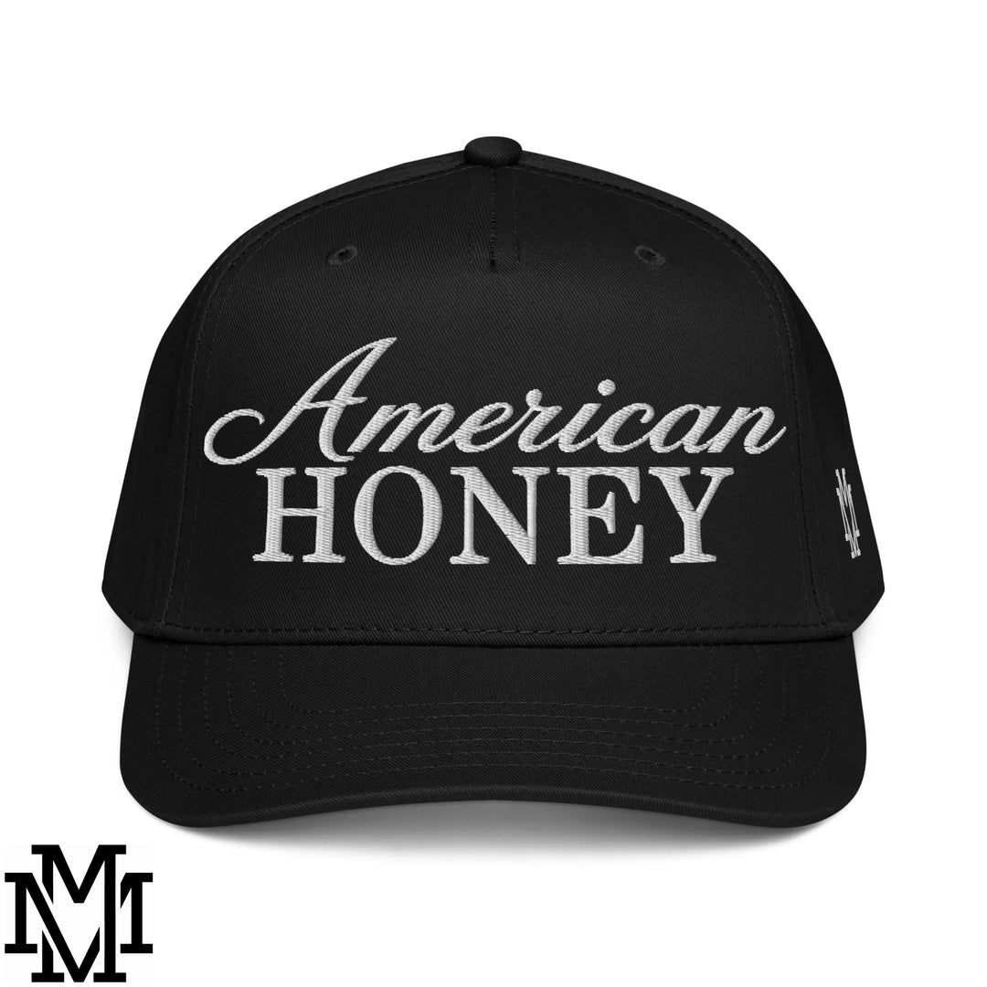 American Honey 4th of July Embroidered Baseball Snapback Hat - Black