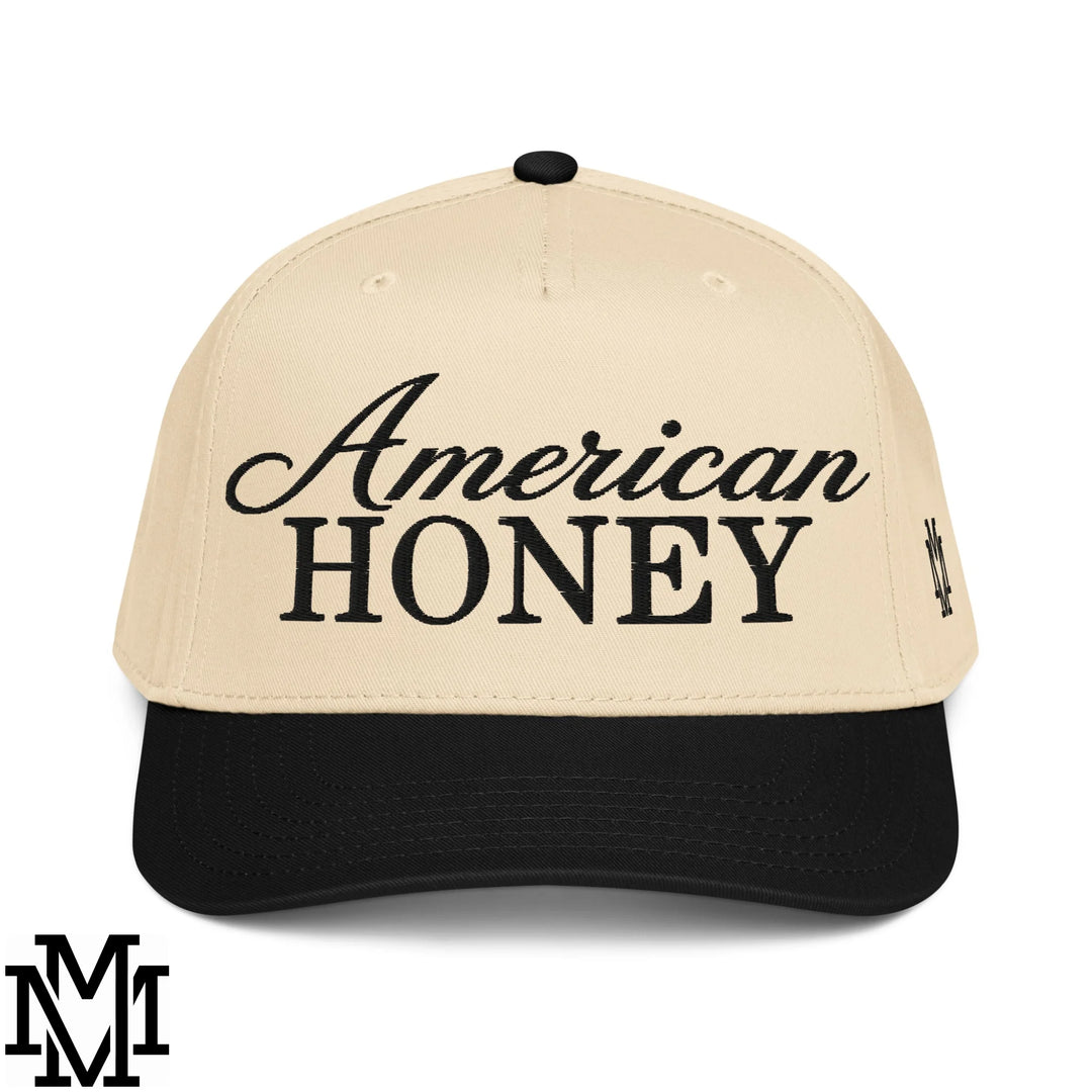 American Honey 4th of July Embroidered Baseball Snapback Hat - Black Natural