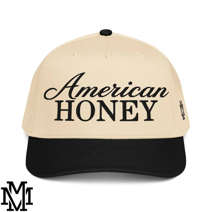 American Honey 4th of July Embroidered Baseball Snapback Hat - Black Natural