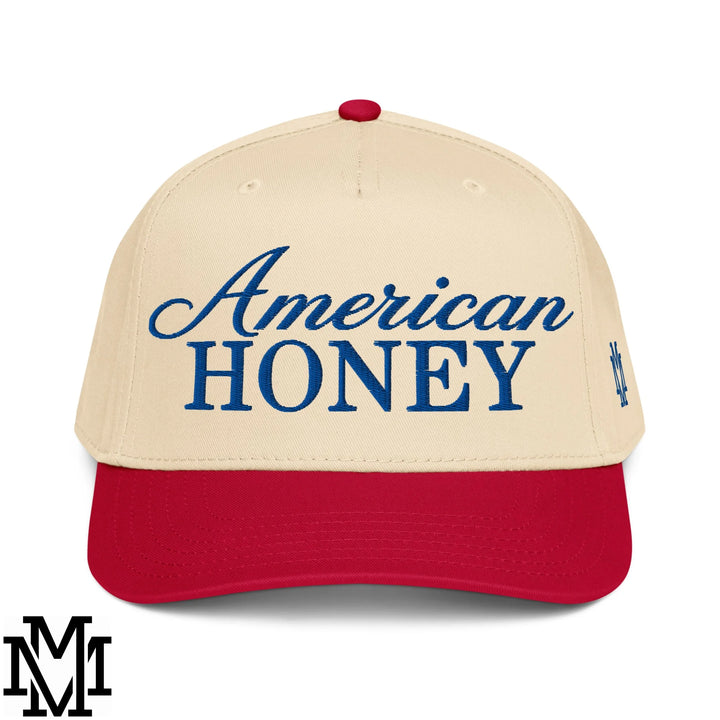 American Honey 4th of July Embroidered Baseball Snapback Hat - Red Natural