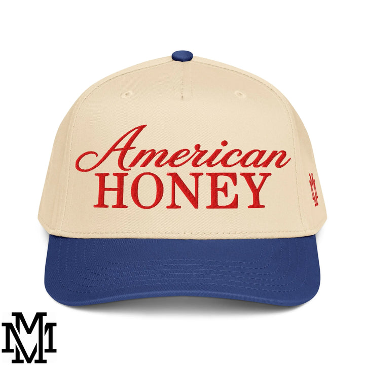 American Honey 4th of July Embroidered Baseball Snapback Hat - Royal Natural