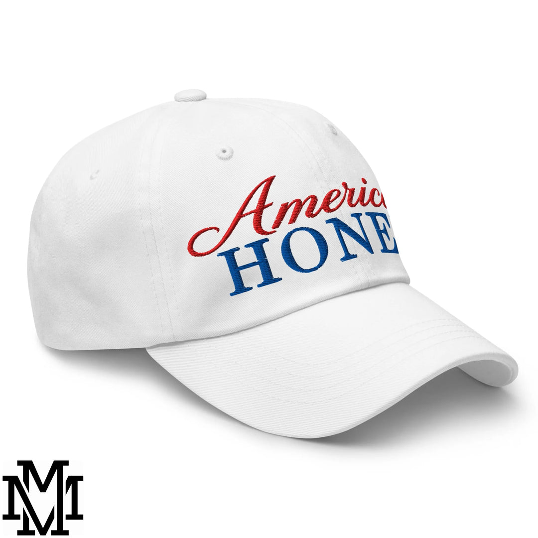 American Honey 4th of July Embroidered Unstructured Dad Hat - White