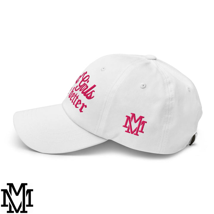 Bad Girls Taste Better Embroidered Unstructured Dad Hat - White