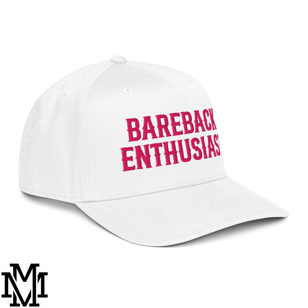 Bareback Enthusiast Embroidered Baseball Snapback Hat - White