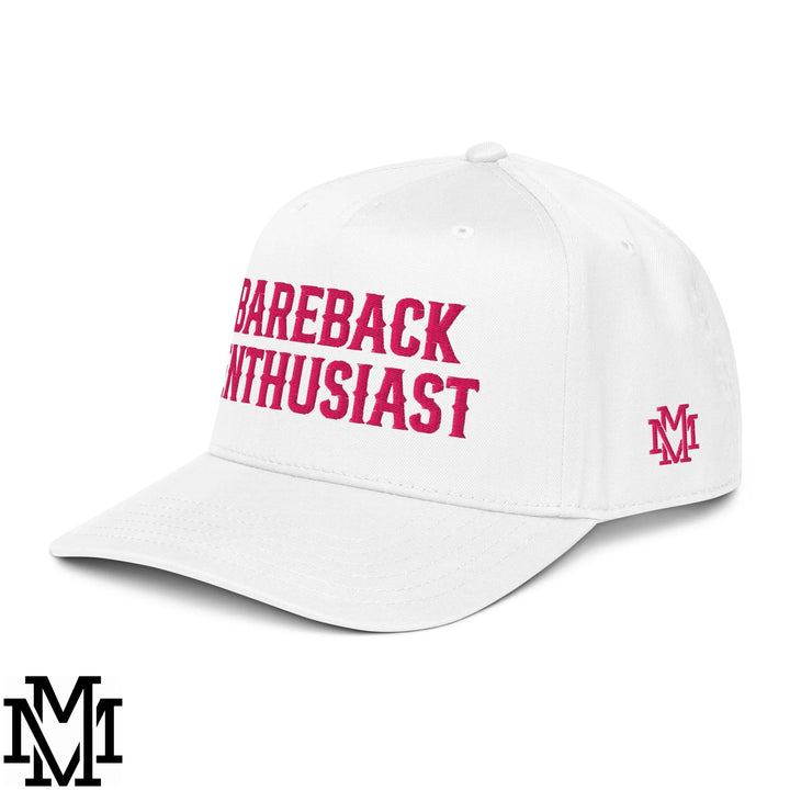 Bareback Enthusiast Embroidered Baseball Snapback Hat - White
