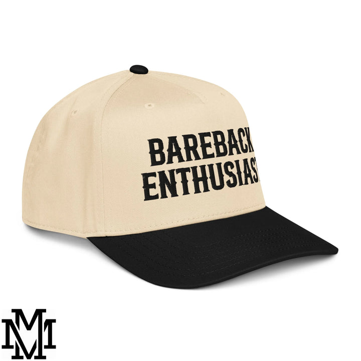 Bareback Enthusiast Embroidered Baseball Snapback Hat - Black Natural