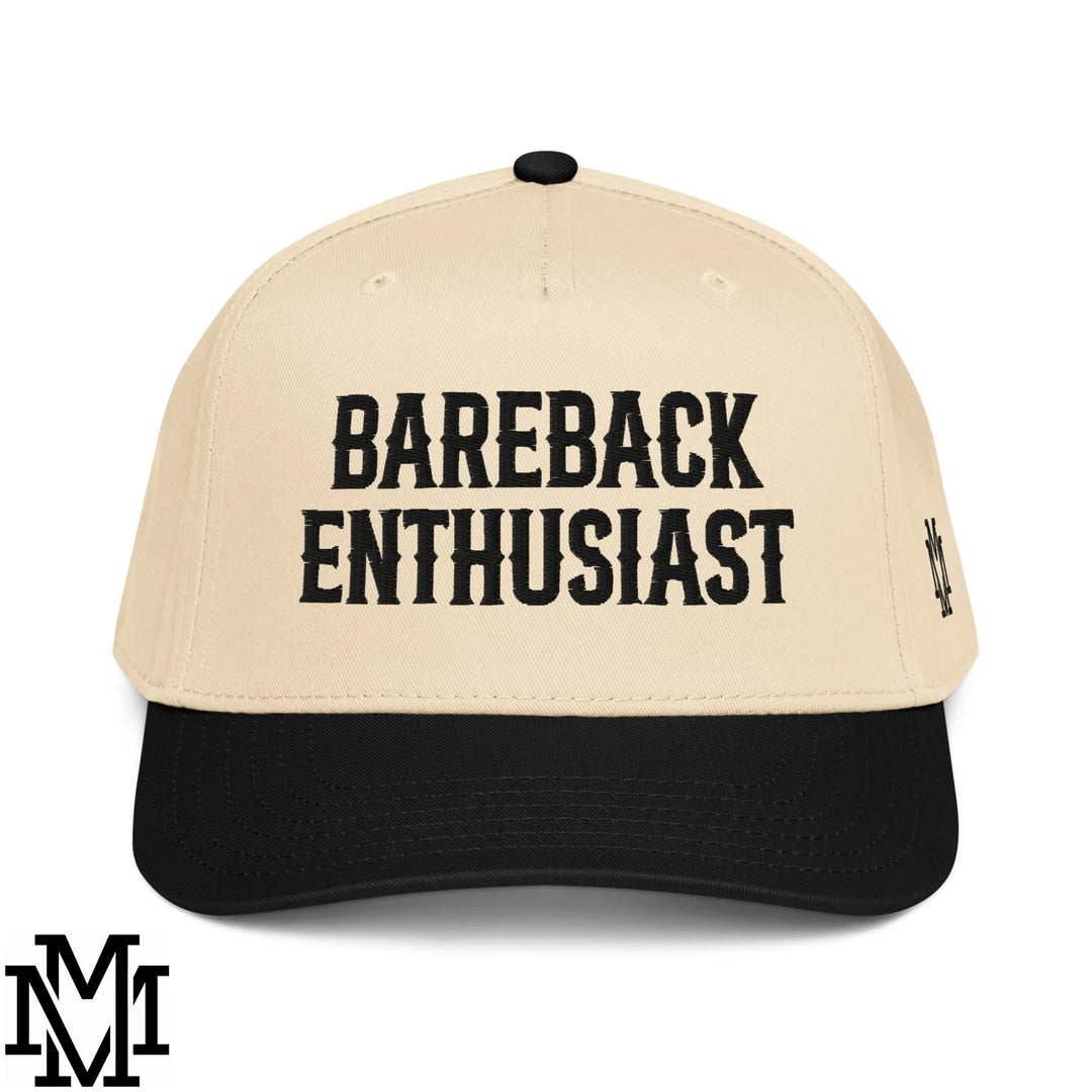 Bareback Enthusiast Embroidered Baseball Snapback Hat - Black Natural