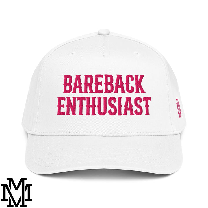 Bareback Enthusiast Embroidered Baseball Snapback Hat - White