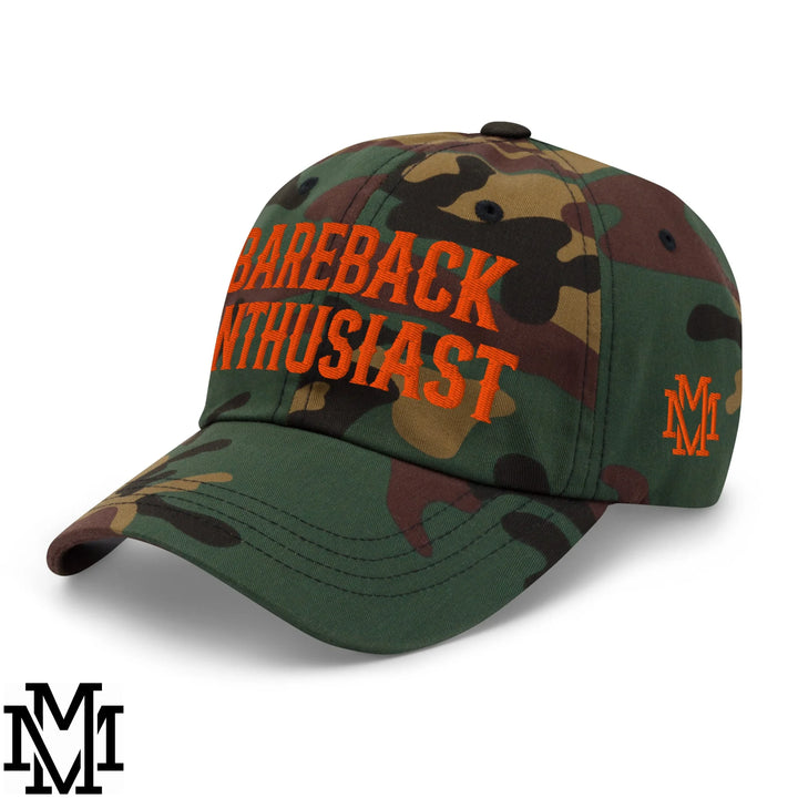 Bareback Enthusiast Embroidered Unstructured Dad Hat - Green Camo