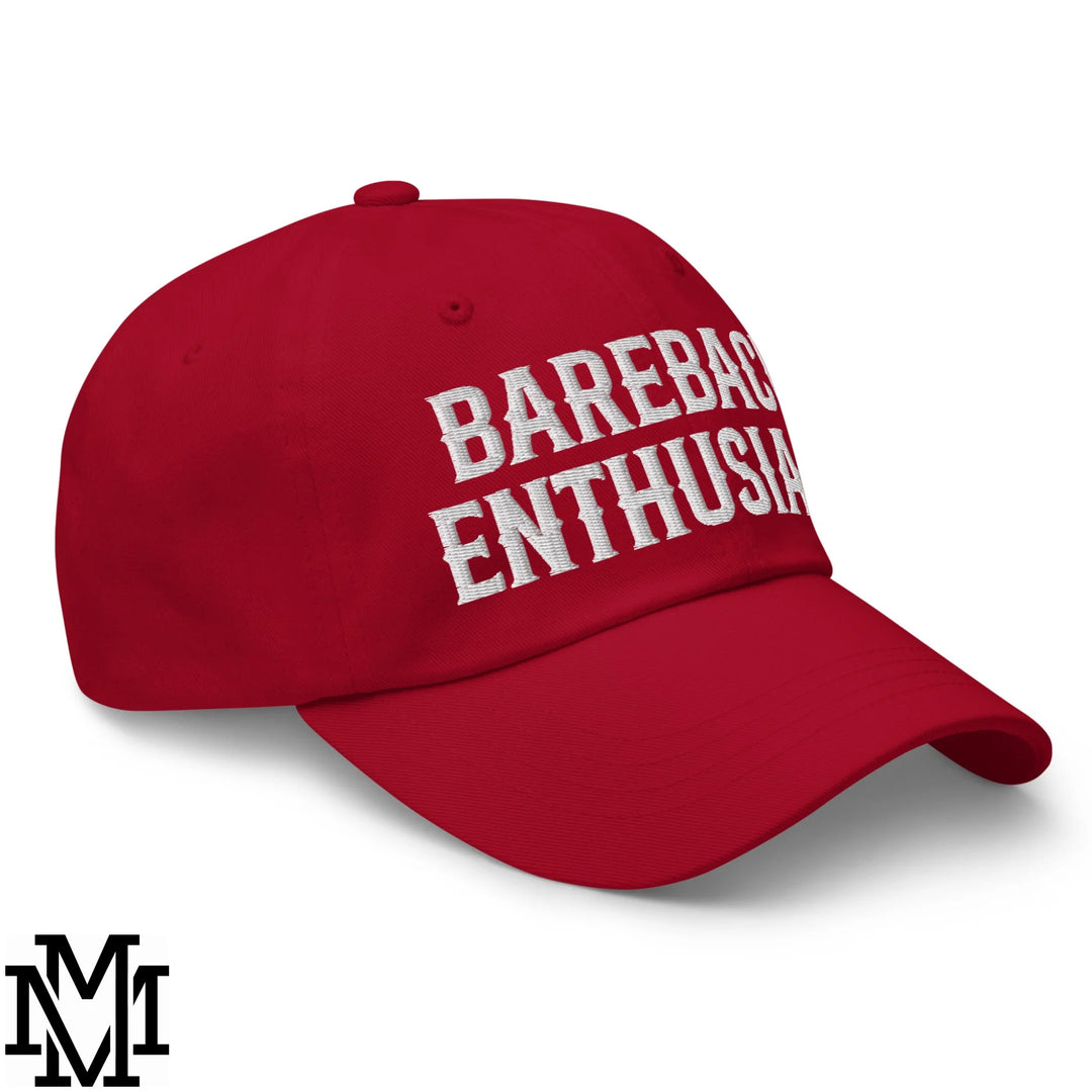 Bareback Enthusiast Embroidered Unstructured Dad Hat - Cranberry