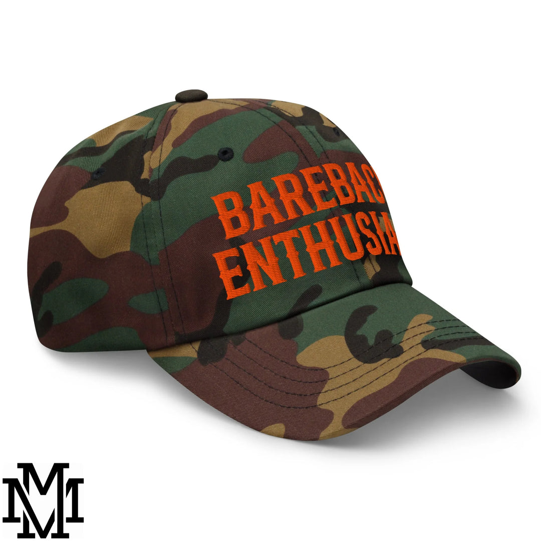 Bareback Enthusiast Embroidered Unstructured Dad Hat - Green Camo