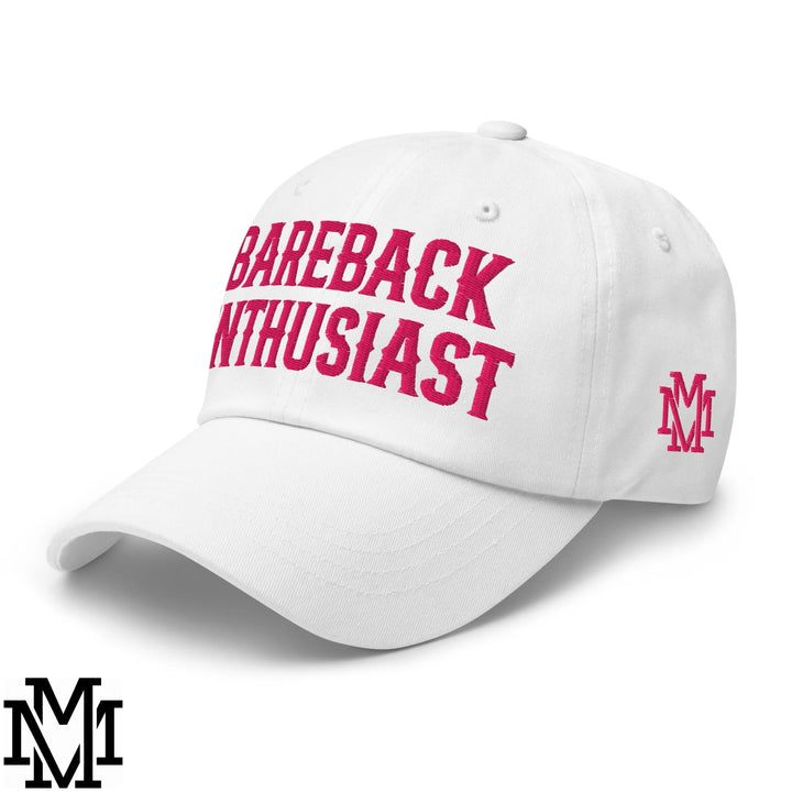 Bareback Enthusiast Embroidered Unstructured Dad Hat - White