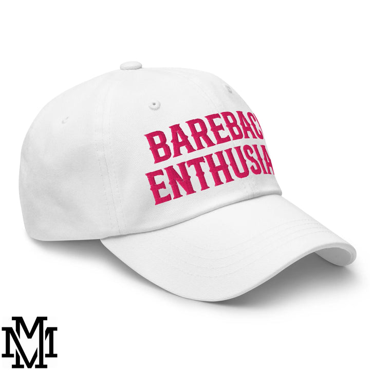 Bareback Enthusiast Embroidered Unstructured Dad Hat - White