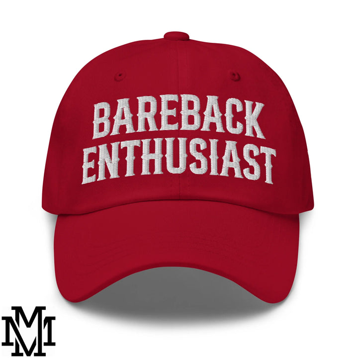 Bareback Enthusiast Embroidered Unstructured Dad Hat - Cranberry