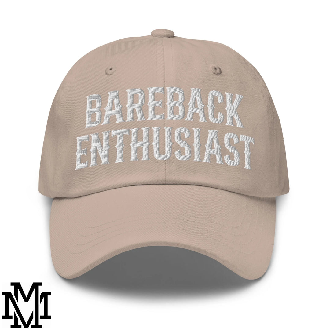Bareback Enthusiast Embroidered Unstructured Dad Hat - Stone