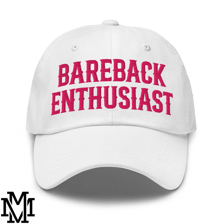 Bareback Enthusiast Embroidered Unstructured Dad Hat - White