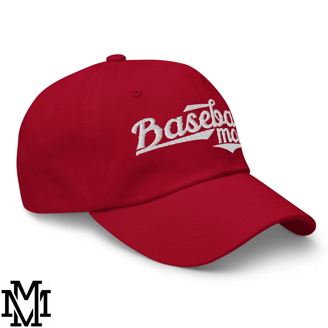 Baseball Mom Embroidered Unstructured Dad Hat - Cranberry