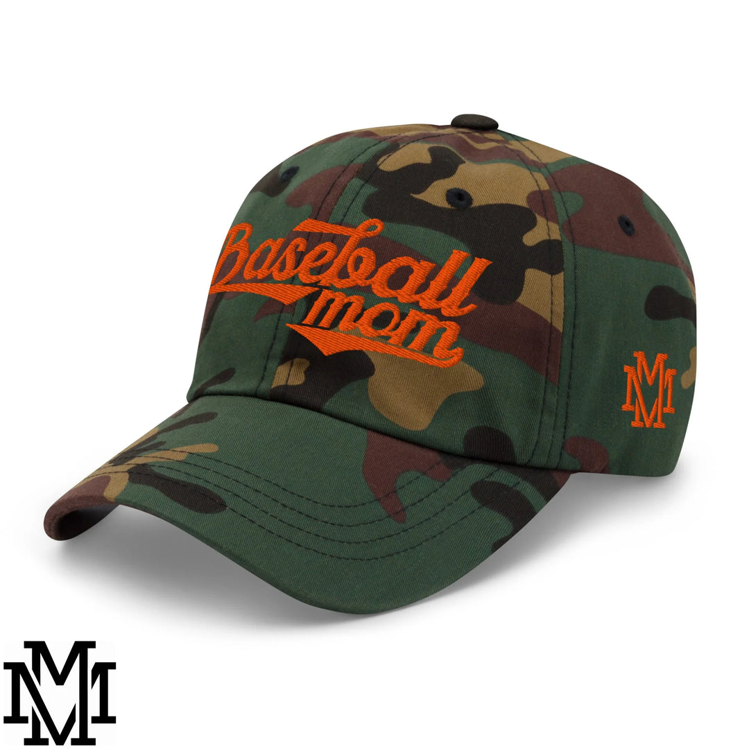 Baseball Mom Embroidered Unstructured Dad Hat - Green Camo