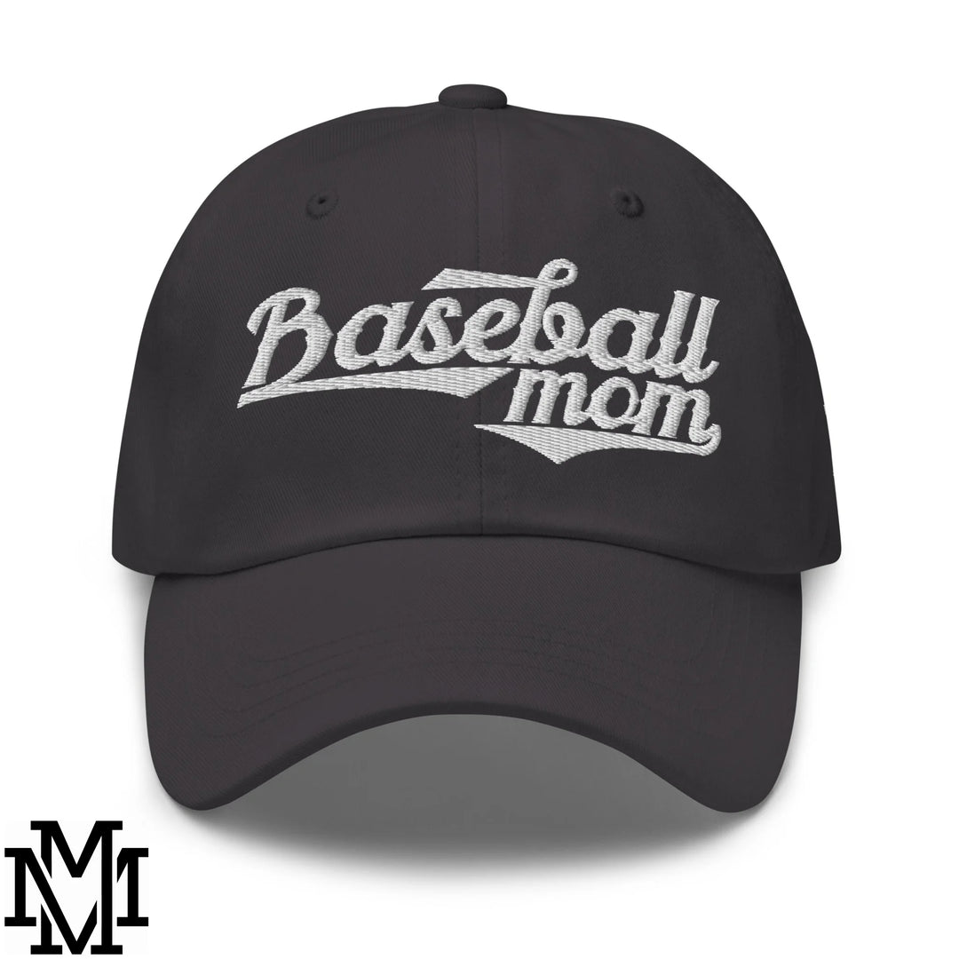 Baseball Mom Embroidered Unstructured Dad Hat - Dark Grey