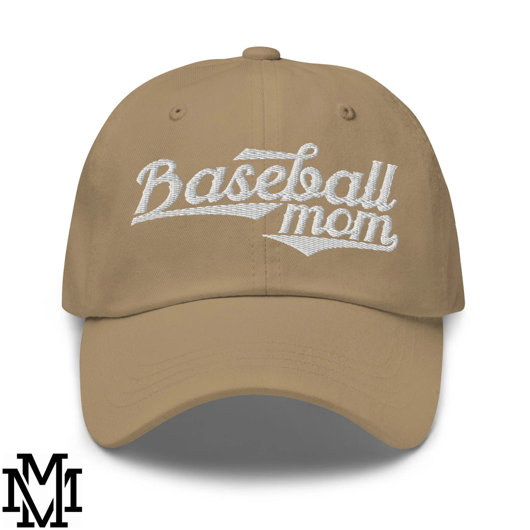Baseball Mom Embroidered Unstructured Dad Hat - Khaki