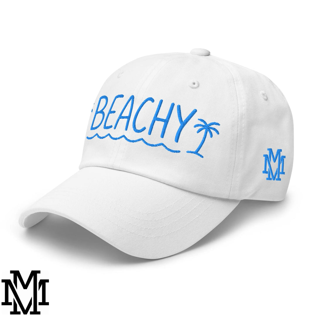 Beachy Embroidered Unstructured Dad Hat - White