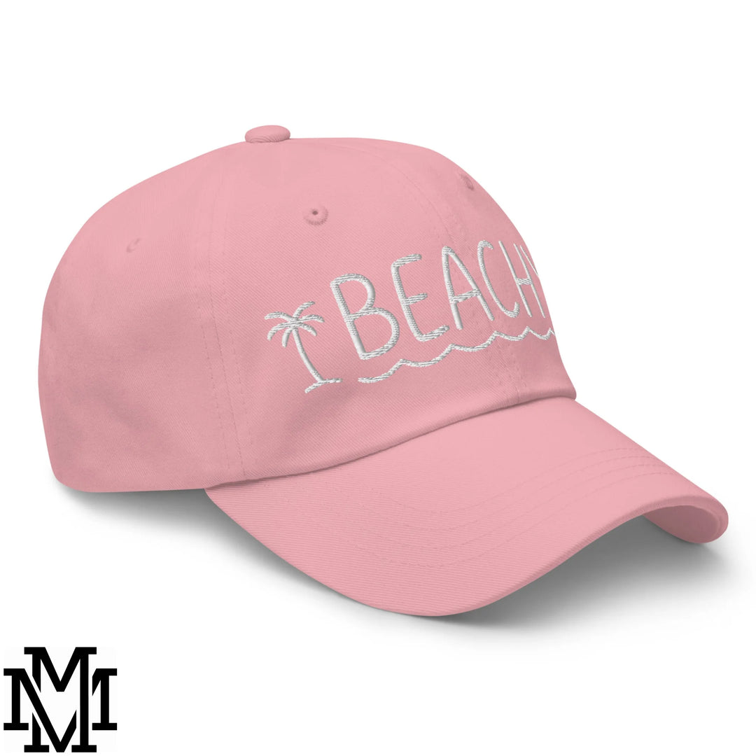 Beachy Embroidered Unstructured Dad Hat - Pink