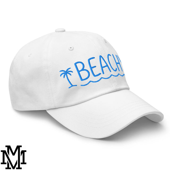 Beachy Embroidered Unstructured Dad Hat - White