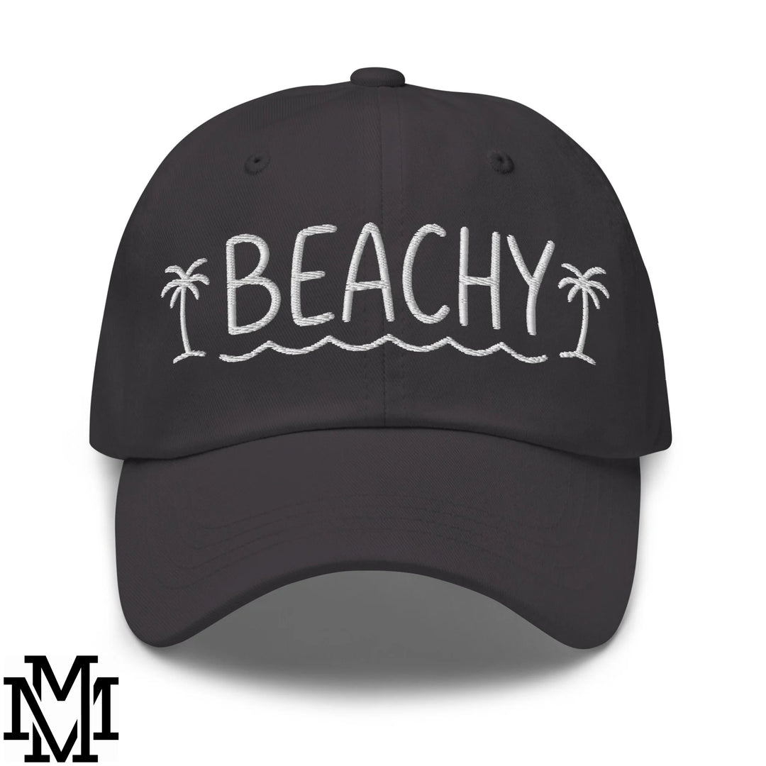 Beachy Embroidered Unstructured Dad Hat - Dark Grey