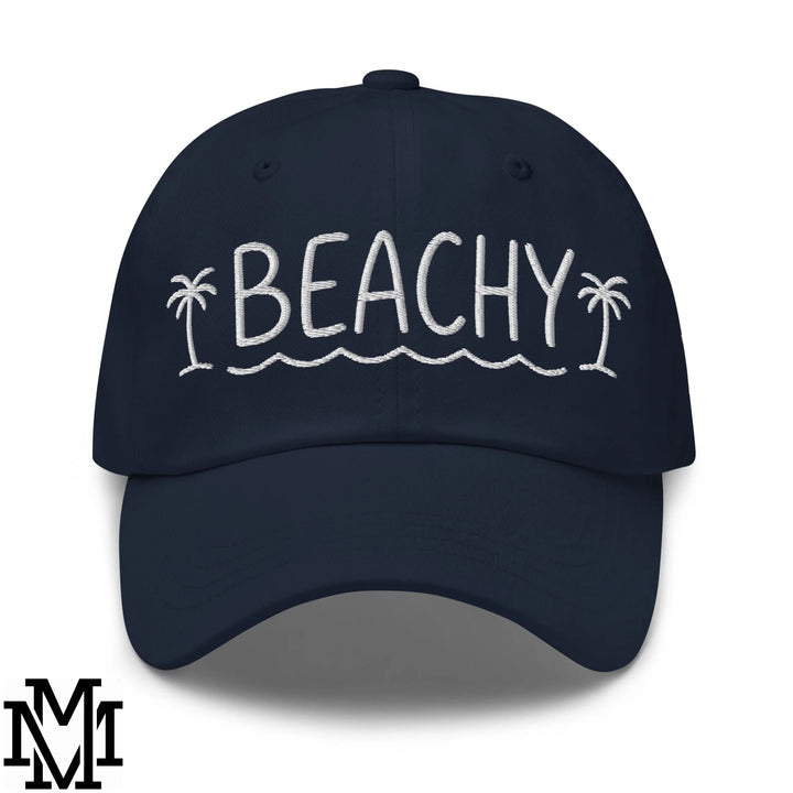 Beachy Embroidered Unstructured Dad Hat - Navy