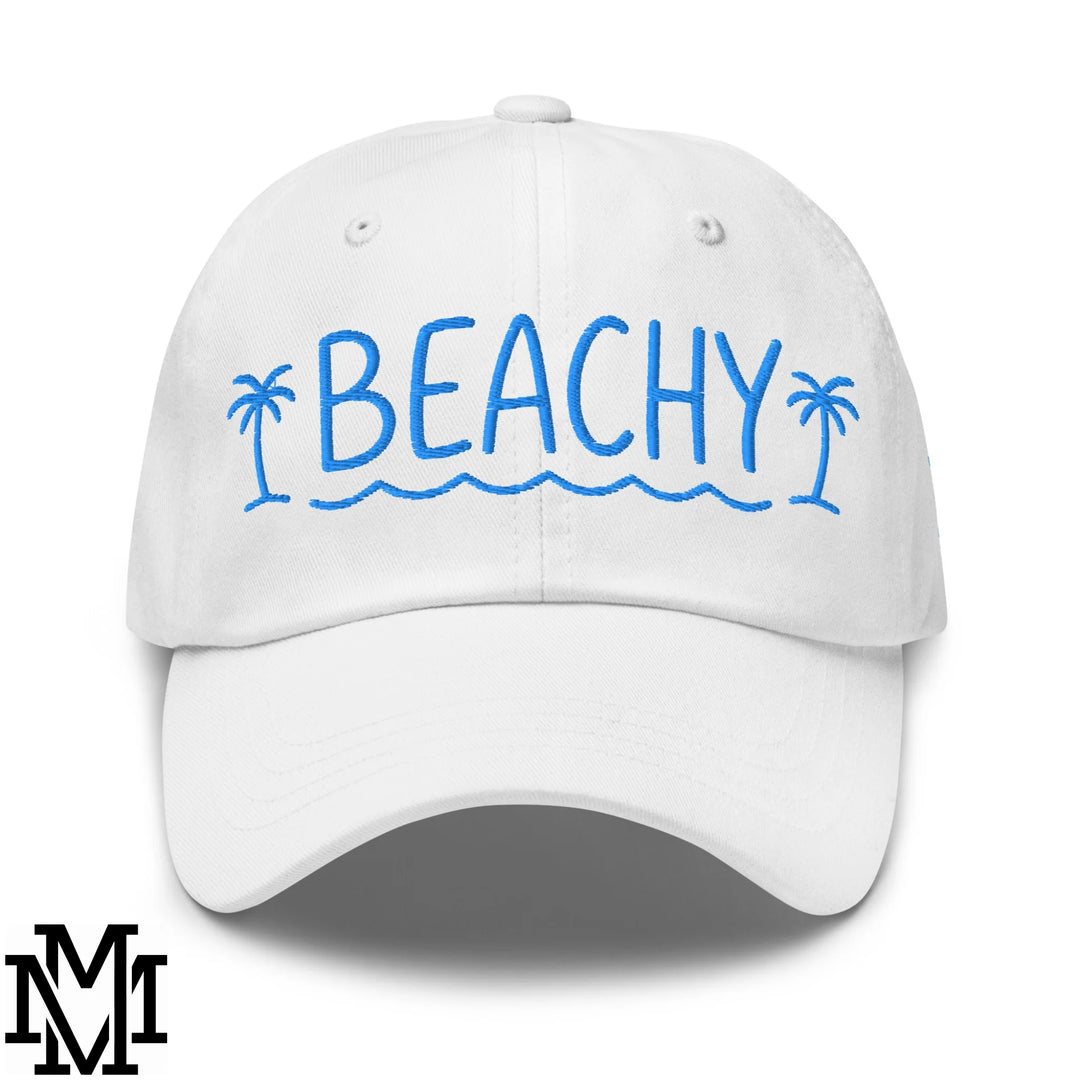 Beachy Embroidered Unstructured Dad Hat - White