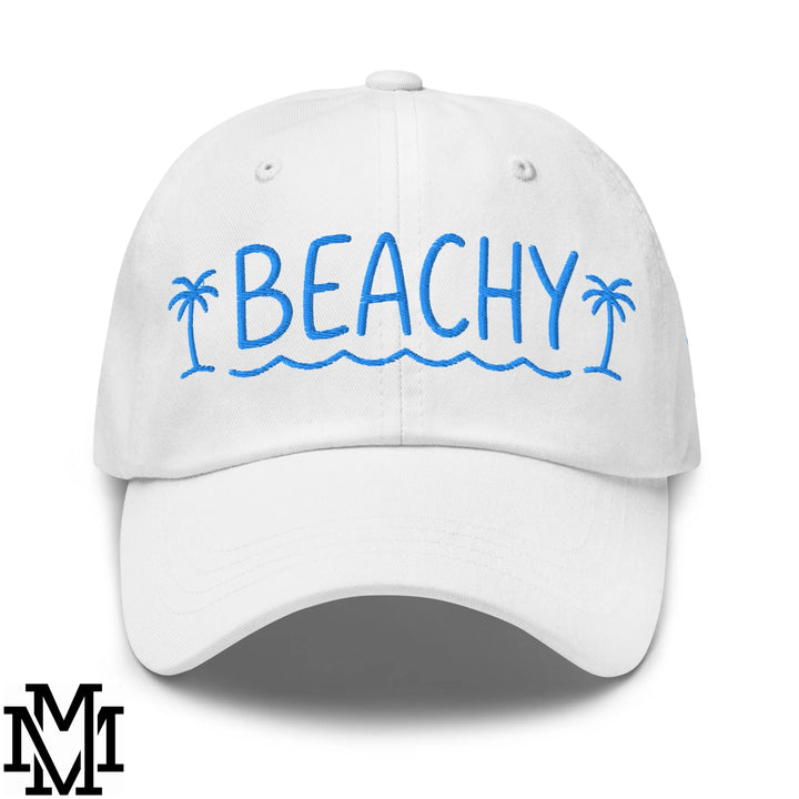 Beachy Embroidered Unstructured Dad Hat - White