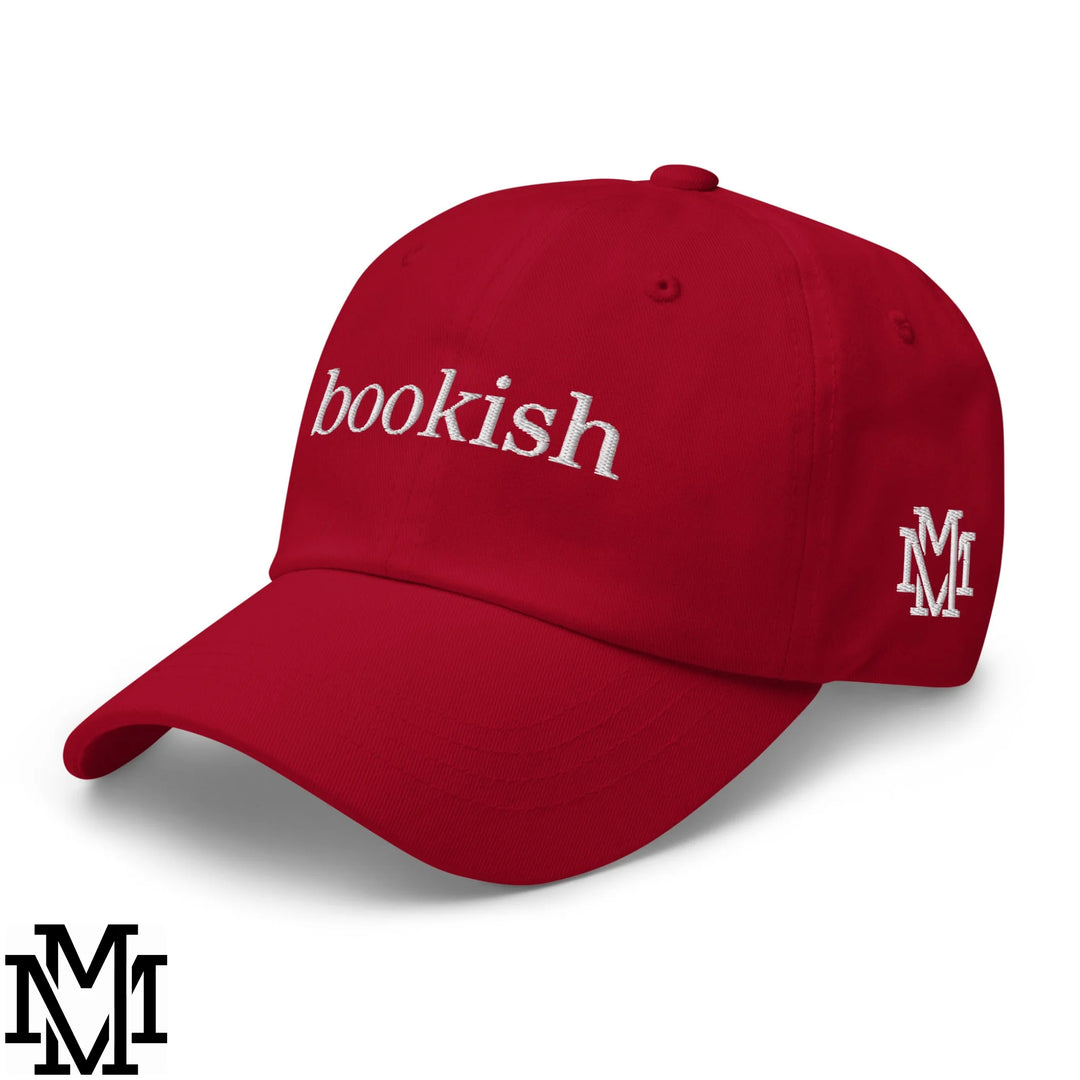 Bookish Embroidered Unstructured Dad Hat - Cranberry