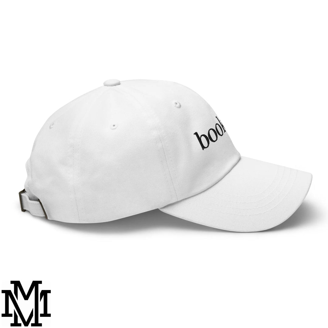 Bookish Embroidered Unstructured Dad Hat - White