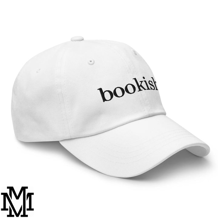 Bookish Embroidered Unstructured Dad Hat - White