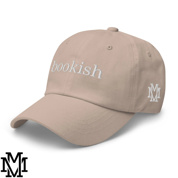 Bookish Embroidered Unstructured Dad Hat - Stone