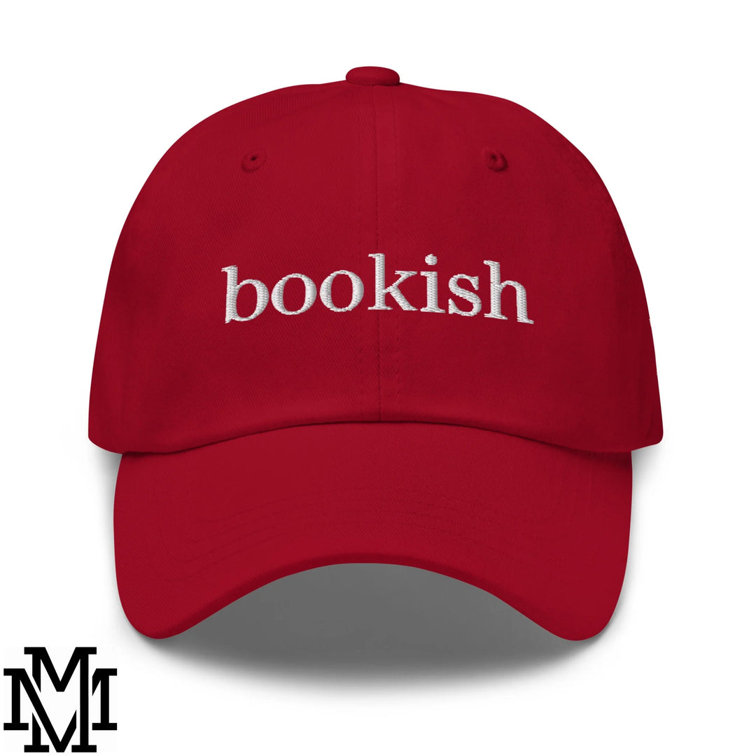 Bookish Embroidered Unstructured Dad Hat - Cranberry