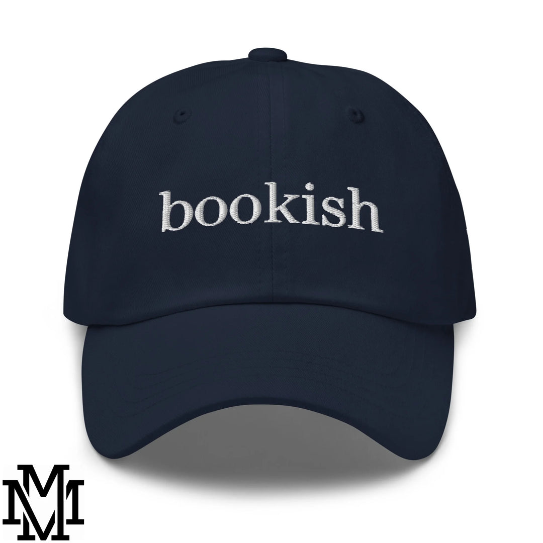 Bookish Embroidered Unstructured Dad Hat - Navy
