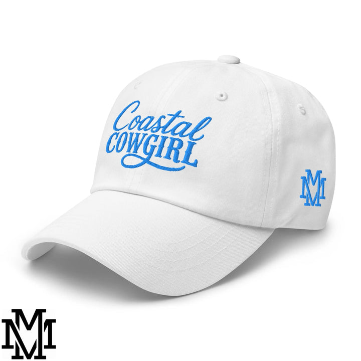Coastal Cowgirl Embroidered Unstructured Dad Hat - White