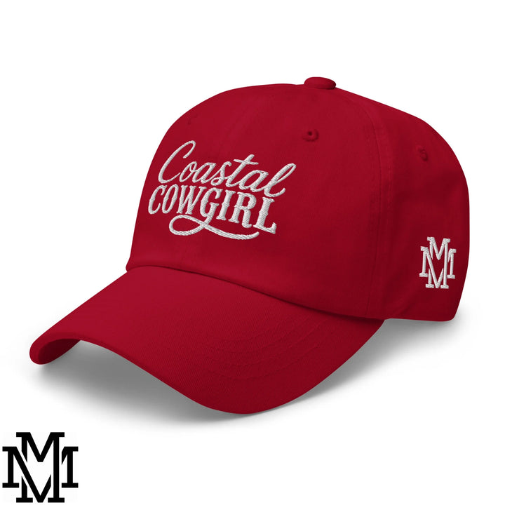 Coastal Cowgirl Embroidered Unstructured Dad Hat - Cranberry