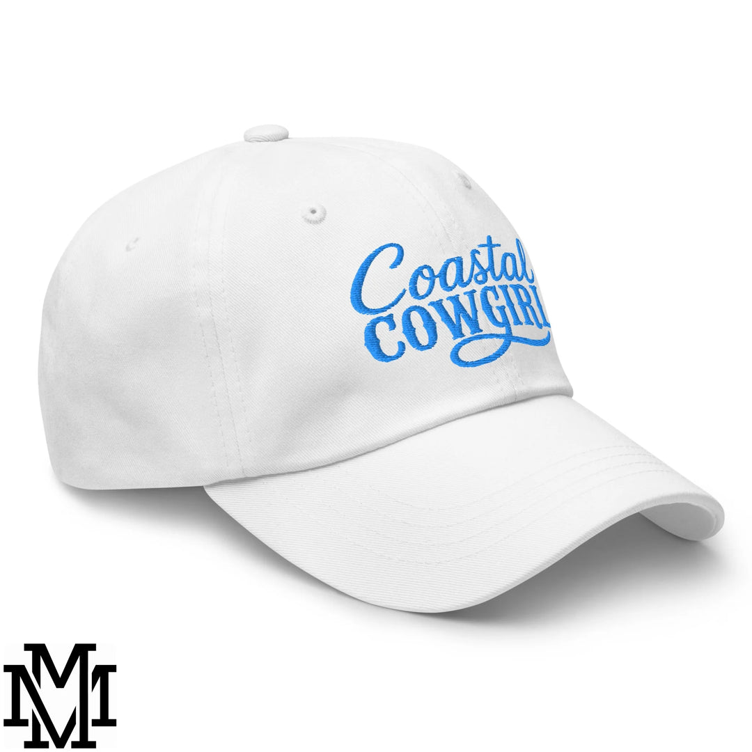 Coastal Cowgirl Embroidered Unstructured Dad Hat - White