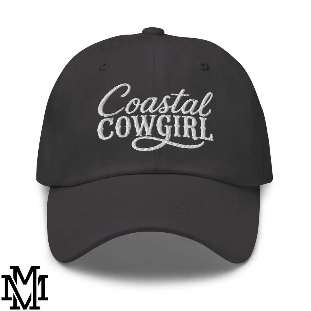 Coastal Cowgirl Embroidered Unstructured Dad Hat - Dark Grey