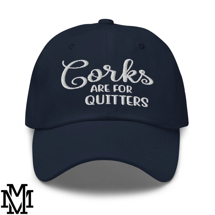 Corks are for Quitters Embroidered Unstructured Dad Hat - Navy
