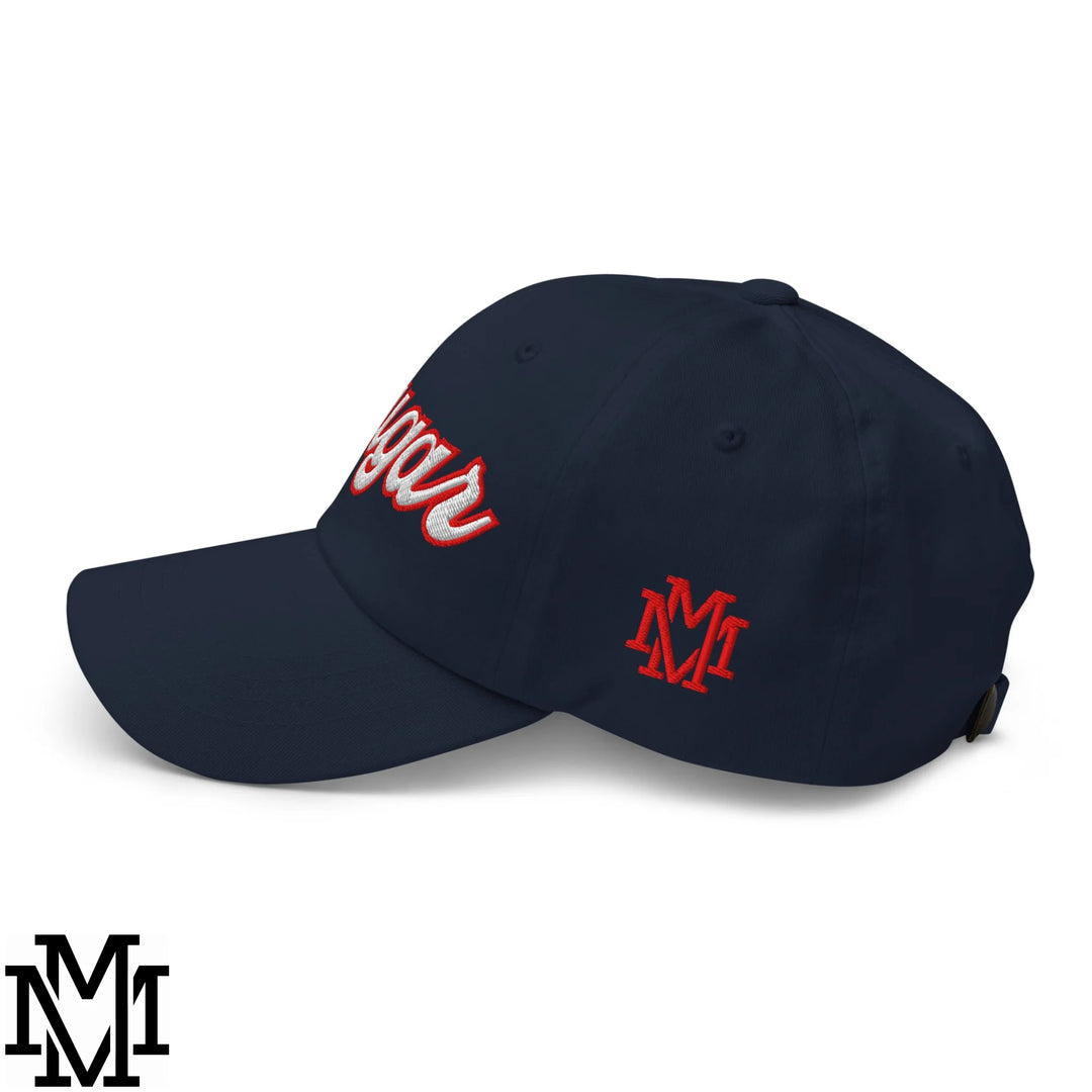 Cougar Embroidered Unstructured Dad Hat - Navy