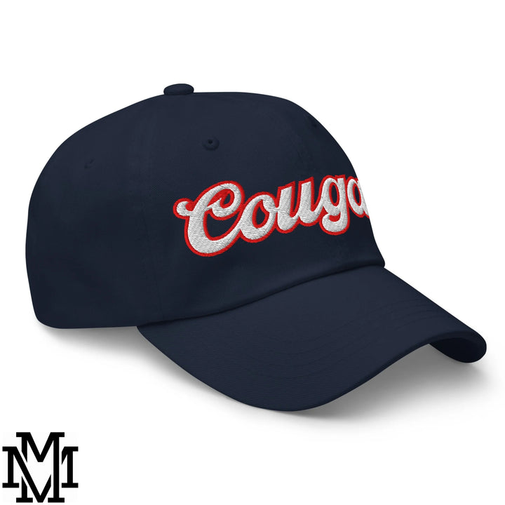 Cougar Embroidered Unstructured Dad Hat - Navy