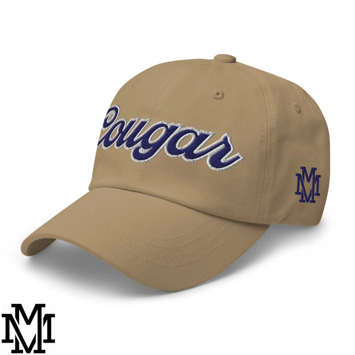 Cougar Embroidered Unstructured Dad Hat - Khaki