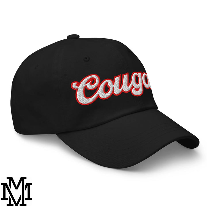 Cougar Embroidered Unstructured Dad Hat - Black